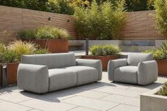 In- und Outdoor Sofa SEAHAWK 205cm anthrazit Aluminium Olefin wetterfest 2-Sitzer Couch