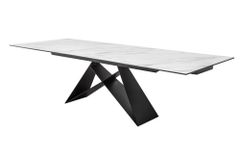 Ausziehbarer Esstisch PROMETHEUS 180-220-260cm weiß Marmor Keramik made in Italy