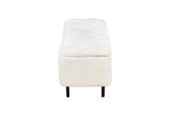 Extravagante Polsterbank EN VOGUE 120cm beige Cremona Chenille Sitzbank mit Stauraum
