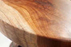 Massiver Beistelltisch ROOT 40cm Teakholz Hocker aus Wurzelholz