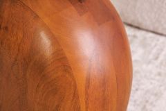 Massiver Beistelltisch ORGANIC 50cm braun Mangoholz oval Säulenfuß