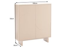 Design Highboard SAVOY 130cm grau beige greige Travertin Keramik Stauraum 3D-Front
