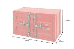 Container-Schrank GLOBETROTTER 80cm rot Metall Couchtisch mit Flügeltüren Kommode