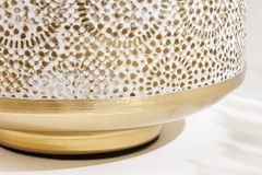 Deko Windlicht ORIENT 20cm gold Metall mit Patina handmade Laterne