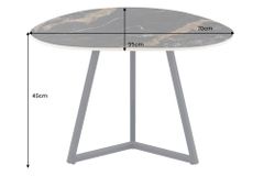 Design Couchtisch MARVELOUS 70cm schwarz gold sand AURORA ORO Keramik Metall