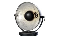 Industrial Design Tischlampe STUDIO 40cm schwarz Blattsilber-Optik neigbarer Schirm