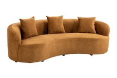 Organisches Sofa ATELIER 230cm senfgelb Samt 3-Sitzer Couch inkl. Kissen