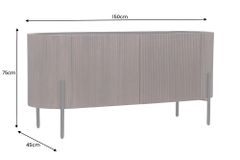 Massivholz Sideboard GATSBY 150cm dunkelbraun Mango Retro Design