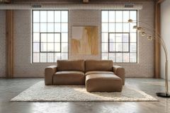 Echtleder Hocker BIG GEORGE 95cm cognac Nosagfederung Taschenfederkern