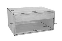 Hängender Nachttisch PURE 50cm braun Akazie Massivholz honey finish Schublade