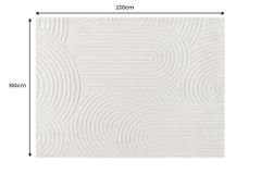 3D strukturierter Kurzflor Teppich ART DECO 230x160cm beige Hoch-Tief-Effekt