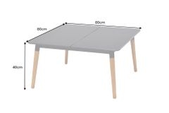 Outdoor Beistelltisch IPANEMA 80cm anthrazit Aluminium Teakholz wetterfest Gartentisch
