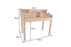 Design Sekretär HEMINGWAY L 115cm braun Mangoholz honey finish Schreibtisch