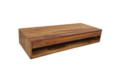 Hängender Konsolentisch PURE 100cm braun Sheeshamholz stone finish Schreibtisch