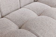 Modernes Ecksofa ZERO GRAVITY 240cm graphit beige Strukturstoff 3-Sitzer Couch