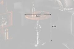 Design Beistelltisch EXTRAVAGANCIA 60cm Mangoholz massiv rund Metall Säulenfuß silber