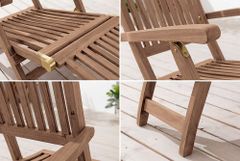 Massive Gartenliege EMPIRE TEAK 175cm natur Teakholz Deckchair verstellbar