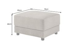 Moderner Hocker LOFT 75cm taupe Vogue Velours Samt Nosagfederung Taschenfederkern