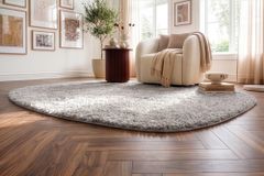 Design Teppich ORGANIC 230x160cm creme Hochflor Indoor-Teppich organische Form