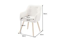 Nordischer Stuhl SCANDINAVIA MEISTERSTÜCK beige natur Strukturstoff Massivholzbeine