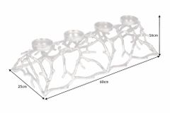Eleganter Kerzenhalter ABSTRACT 60cm silber für 4 Kerzen