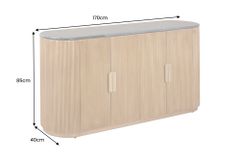 Design Sideboard VENEZIANO 170cm messing Mangoholz grün Marmor gold