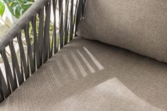 Moderner Stuhl ROPE beige anthrazit Aluminium Gartensessel inkl. Kissen In- und Outdoor