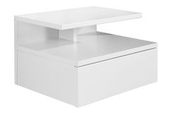 Hängender Nachttisch FLOATING 35cm weiß Regal mit Schublade