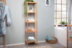 Design Regal LAGOON SPA 145cm Bambusholz vier Fächer Badregal