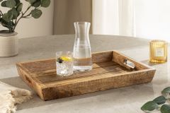 Massives Tablett MAKASSAR 45cm natur Mangoholz