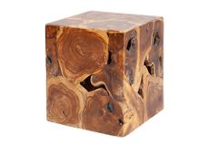 Massiver Beistelltisch SQUARE 40cm Teakholz Würfel Sitzhocker