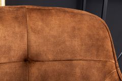Design Barhocker EUPHORIA rost braun Samt schwarze Metallbeine Barstuhl mit Lehne