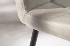 Retro Design Stuhl MODENA stone grau mit Ziersteppung