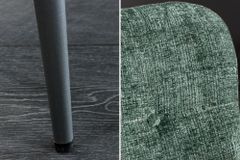 Design Sessel SCANDINAVIA grün Chenille Cremona schwarz Metall mit Armlehne