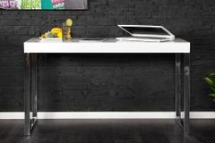 Design Konsole WHITE DESK 120cm weiß Hochglanz Bürotisch