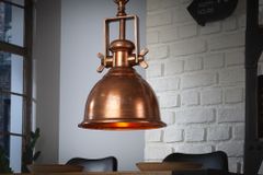 Design Hängelampe INDUSTRIAL 45cm kupfer geflammt Industrial Stil