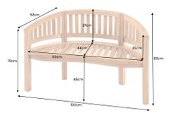 Massive Gartenbank EMPIRE TEAK 120cm natur Teakholz