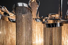 Extravagante Hängeleuchte ROYAL 120cm silber Hängelampe