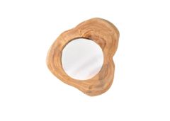 Handgearbeiteter Spiegel REFLECT 31cm natur Teakholz Wandspiegel
