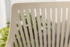 Design Stuhl SIGNUM greige schwarz Kunststoff Indoor Outdoor mit Armlehnen