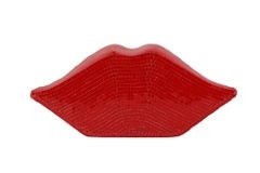 Glamouröse Deko-Figur DISCO LIP 35cm rot Glas-Mosaik-Design handmade