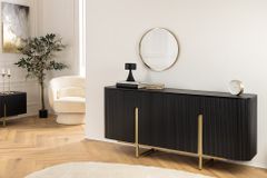 Massives Sideboard GATSBY 160cm schwarz gold Mangoholz Retro handmade