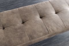 Design Sitzbank BOUTIQUE 100cm antik taupe Microfaser schwarze Metallbeine Polsterbank