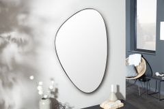 Moderner Wandspiegel NOEMI 90cm schwarz asymmetrisches Design
