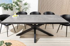 In- und Outdoor Esstisch GALAXIE 200cm hellgrau Keramik anthrazit Aluminium