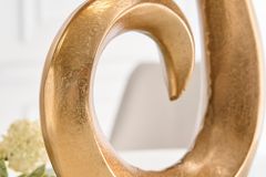 Moderne Vase WAVE 47cm gold Aluminium poliert Dekoration