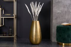 Elegante Vase ORIENT 50cm gold im Grid Hammerschlag Design