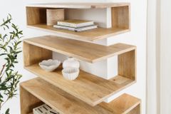 Massives 3er Set Wandregale SURREAL 65cm natur Außenecke Mangoholz