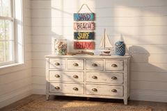 Maritimes Wandschild SURF & BEACH 110cm buntes Holzdesign Deko-Schild