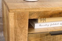 Hängendes TV-Board IRON CRAFT 160cm natur Mango Massivholz drei Schubladen Lowboard